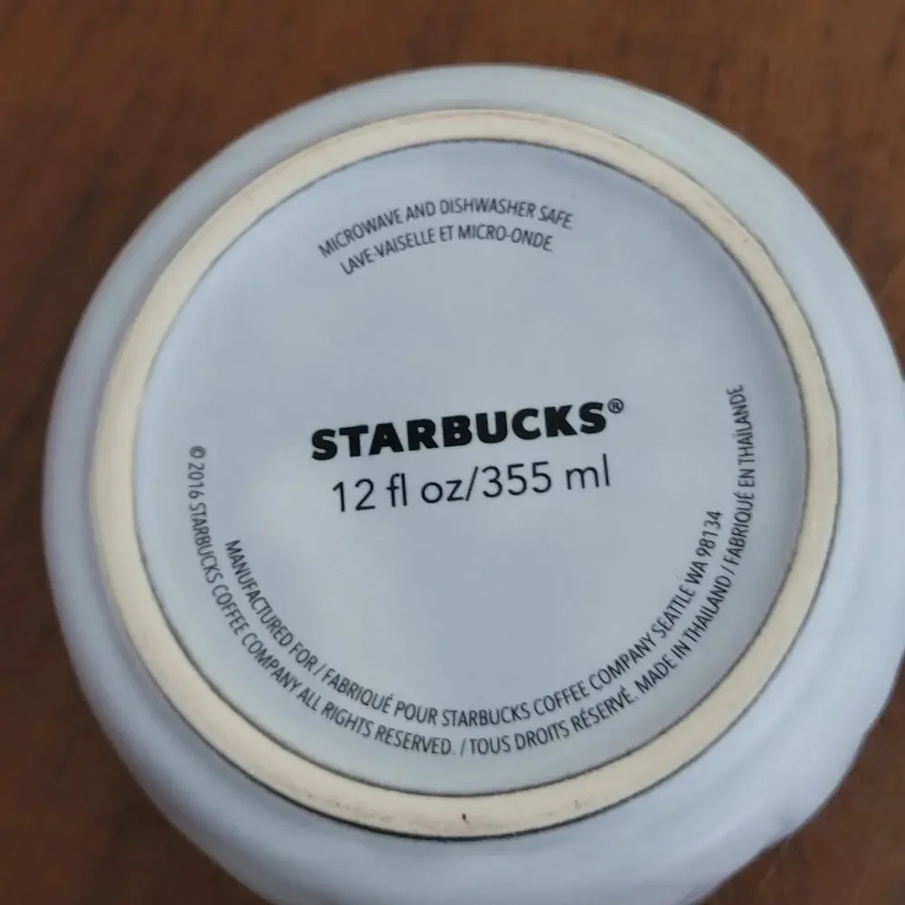 Starbucks Mug 2016 Mermaid Siren Flowing Hair 12 oz Since 71 (embossed)